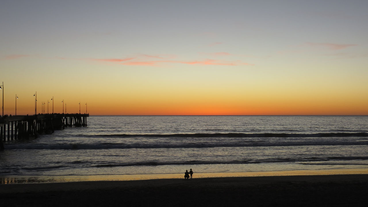 Parent and Child Beach Sunset - Venice Beach Pier - Venice Beach, CA